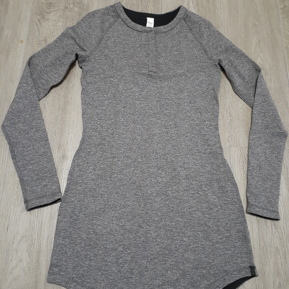 Ivivva by Lululemon Set To Go Reversible Heather Grey/Black Shirt Dress Girls 12